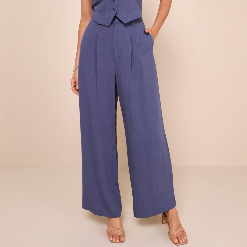 Blue Linen Pants